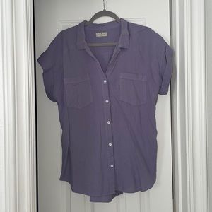 Thread & Supply Short Sleeve Purple Button Down
